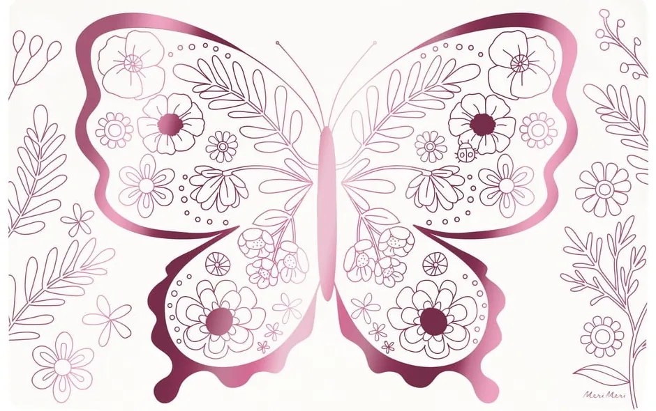 Papierové prestieranie v súprave 8 ks 28x42.5 cm Butterflies &amp; Flowers – Meri Meri