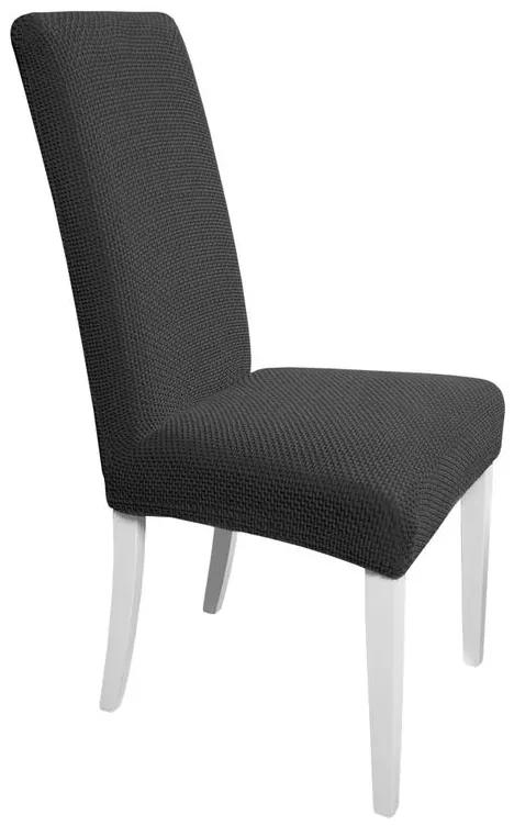 Multielastické poťahy CARLA šedé stoličky s operadlom 2 ks 40 x 40 x 60 cm
