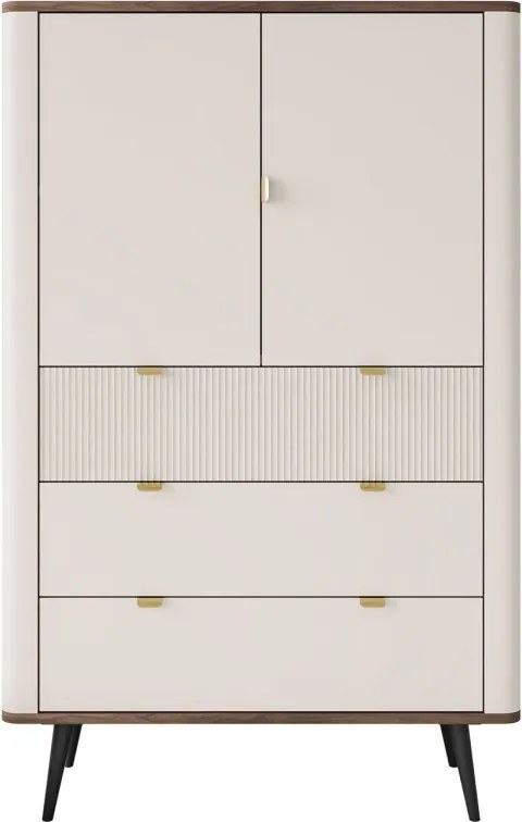 Moderná komoda NICOLA 90 cm kašmír + sivý kameň