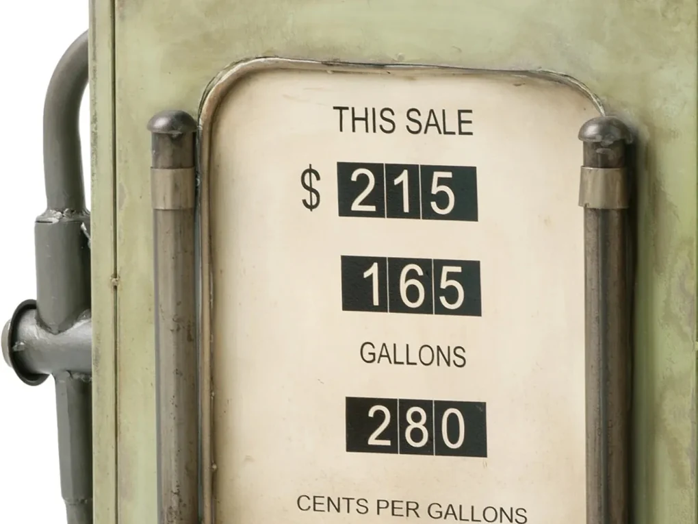 furniture-nabytek.cz - Masívny barový regál Gas Station z mangového dreva a kovu, lakovaný, zelený – 48×50×102 cm