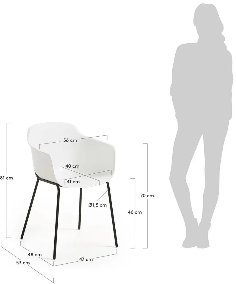 Biela jedálenská stolička Kave Home Khasumi