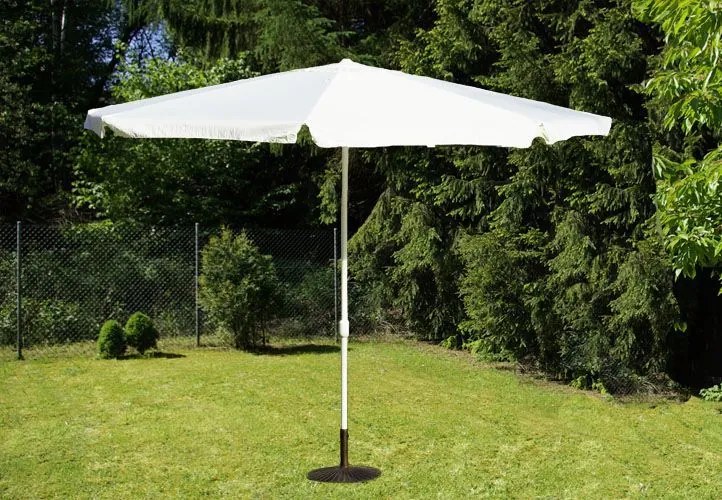 Garthen 907 Slnečník s kľučkou - biely, 4 m