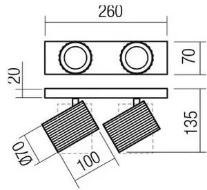 Redo 01-3403 - Bodové svietidlo DELPHI 2xGU10/7W/230V čierna
