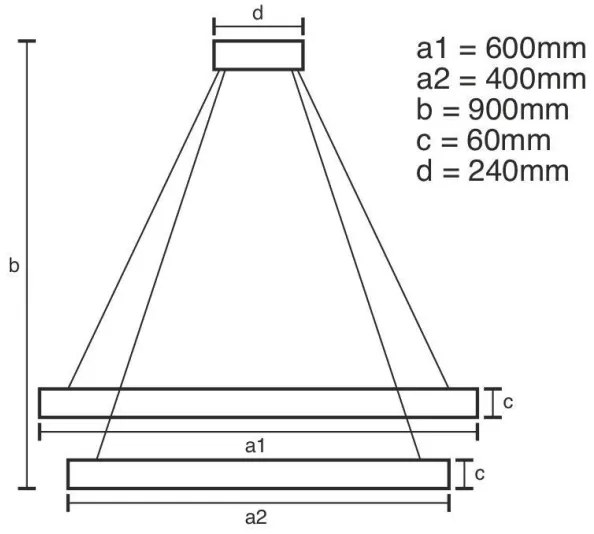 LED Stmievateľný luster na lanku LED/135W/230V 3000-6500K + diaľkové ovládanie
