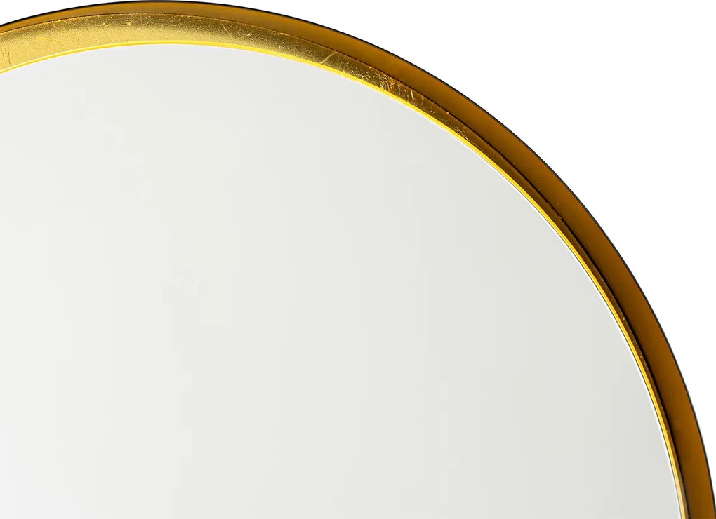 Zrkadlo do kúpeľne čierne so zlatom vrátane LED a dotykového stmievača - Pim