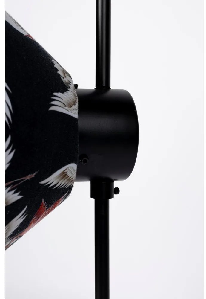 Čierna stolová lampa s textilným tienidlom (výška 71 cm) Jaylee – White Label