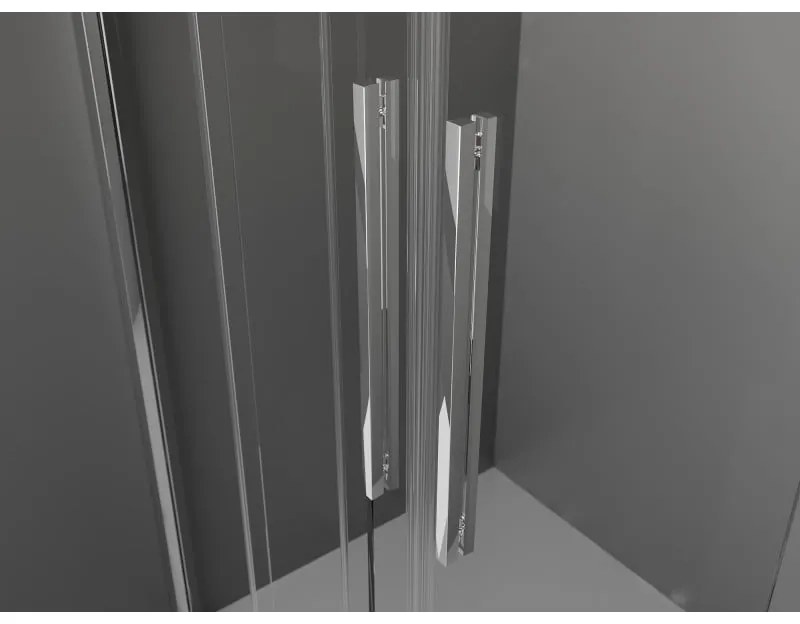 Mexen Velar L Duo, posuvné sprchové dvere do otvoru 160 cm, 8mm sklo námraza, chrómová, 871-160-003-32-01