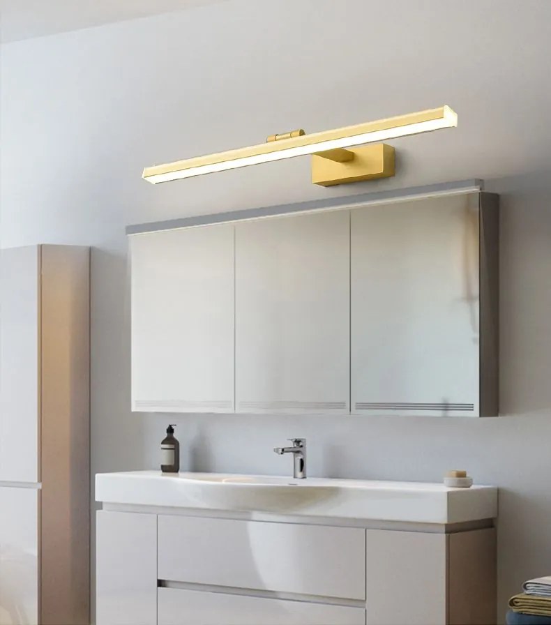 Toolight Toolight, LED kúpeľňové nástenné svietidlo nad zrkadlo 40cm 8W 1200lm 4000K APP833-1W, zlatá, OSW-07011