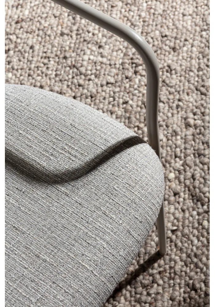 Svetlosivé/v prírodnej farbe čalúnené jedálenské kreslá v súprave s podrúčkami Nour – MOME