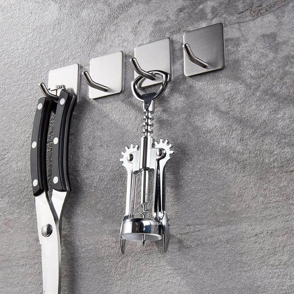 Nalepovacie kovové háčiky - 2 ks