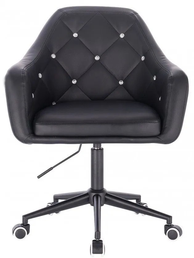 LuxuryForm DESIGN Kreslo ROMA na čiernej podstave s kolieskami - čierne