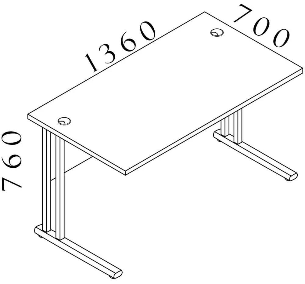 Stôl Visio LUX 136 x 70 cm, orech