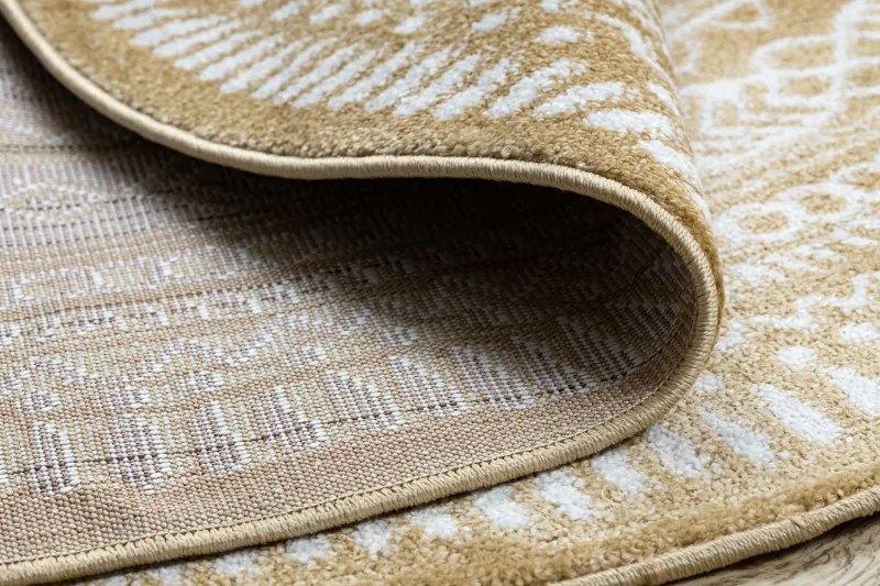 Kusový koberec Napkin gold kruh, 140x140 (priemer) kruh, žltá, chodba / predsieň, Dywany Łuszczów