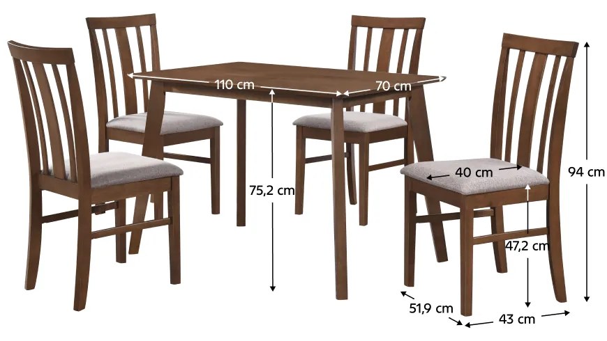 Jedálenský set 4+1 ROIS Tempo Kondela