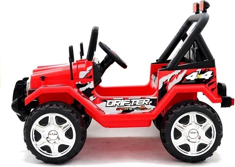 LEAN CARS Elektrické autíčko Jeep S618 EVA, červené