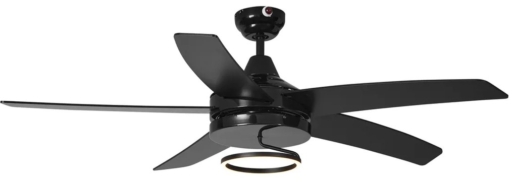 Stropný ventilátor čierny 132 cm vrátane LED s diaľkovým ovládaním - Cool Anello