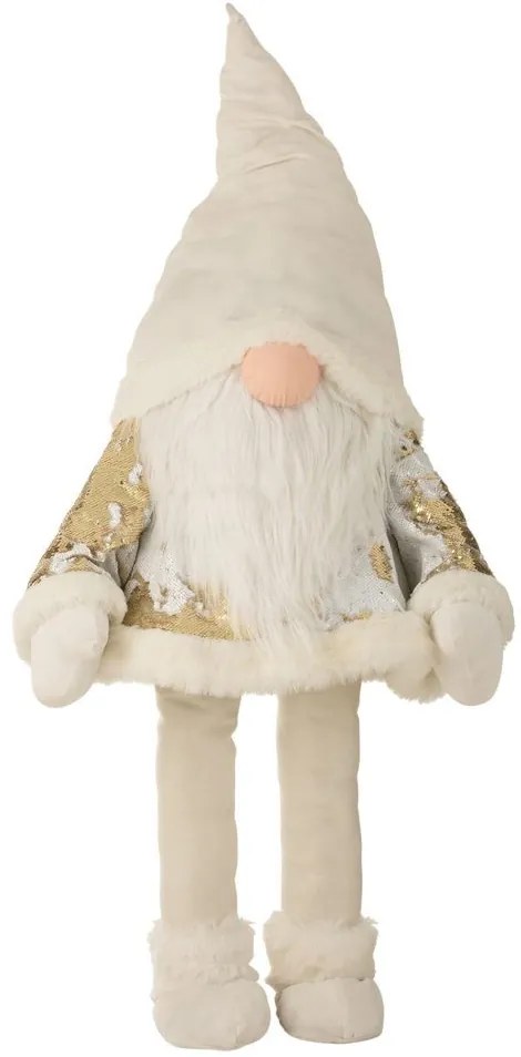 Bielo-zlatý veľký stojaci Santa Claus s pružným telom - 57*52*145 cm