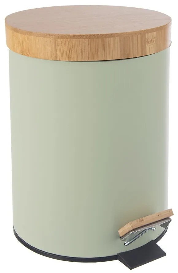 Svetlozelený nášľapný kovový odpadkový kôš 5 l Greenish – Orion