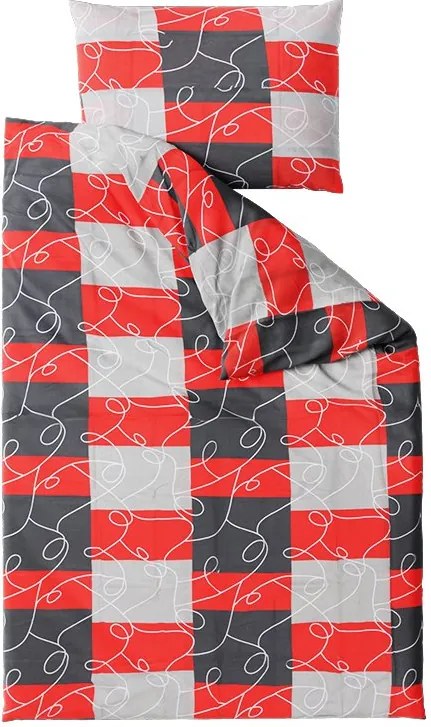 Bavlnené obliečky SQUARES BLEND červené Rozmer obliečky: 70 x 90 cm | 140 x 200 cm