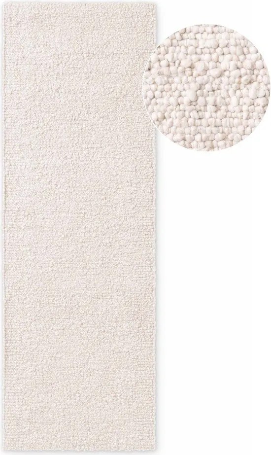 Slonovinový ručne tkaný behúň z materiálu buklé 80x200 cm Notting Hill Portobello – Ted Baker