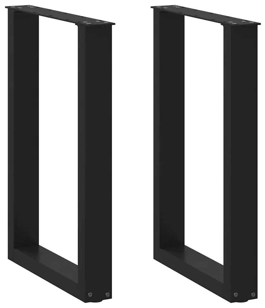 Nohy k jedálenskému stolu v tvare U, 2 ks, čierne, 50 x (72-73) cm, oceľové 4013176
