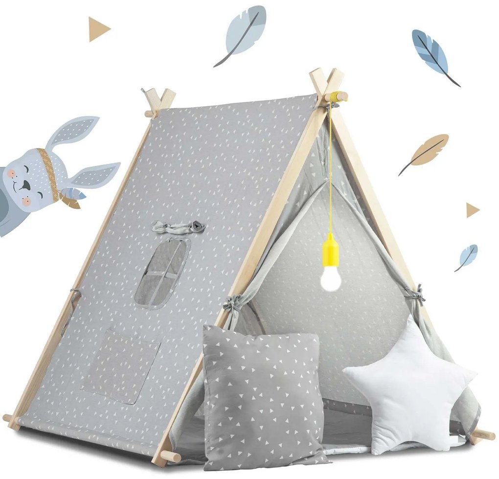 Stan pre deti s lampou Nukido 740521 - šedý