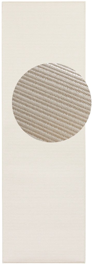 BT Carpet - Hanse Home koberce Behúň Nature 103531 Cream White – na von aj na doma - 80x350 cm