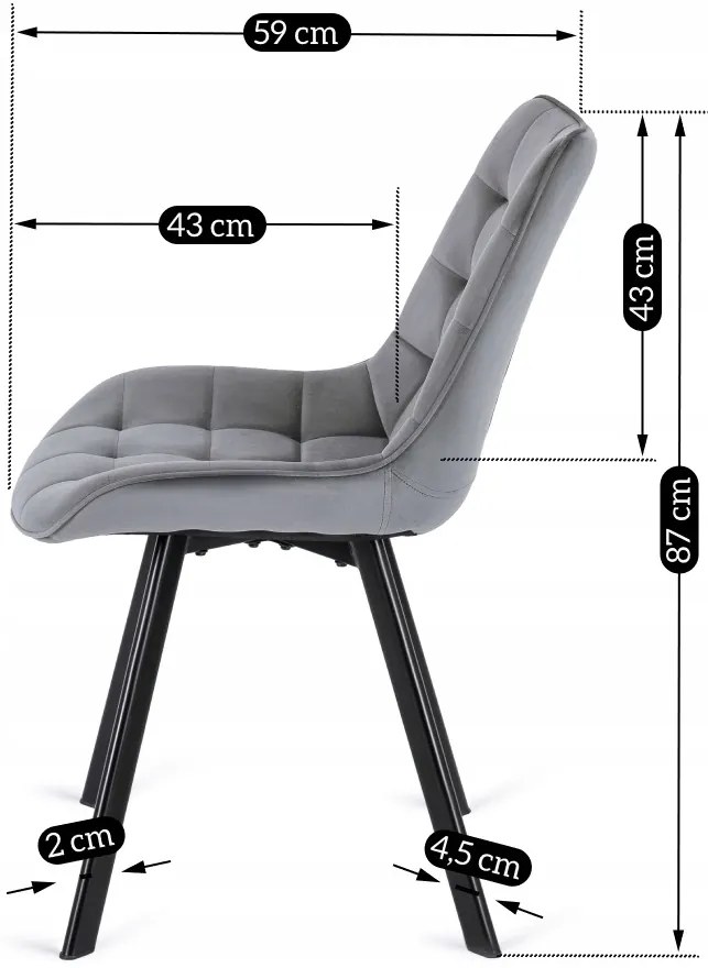 PROXIMA.store - Čalúnená jedálenska stolička RICK FARBA: ružová, MATERIÁL: zamat