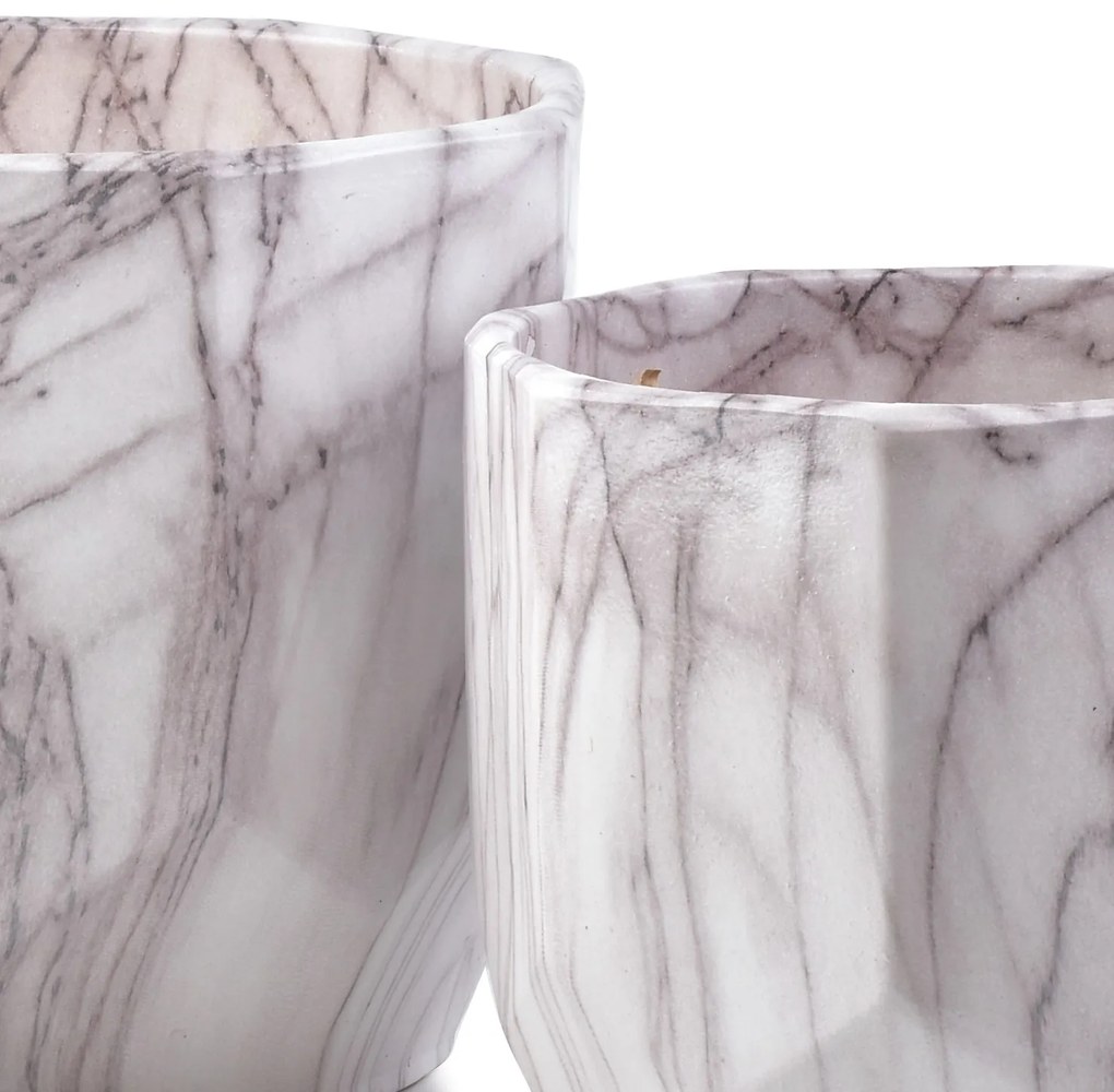 Súprava 3 kvetináčov Neva XIV biela/fialová