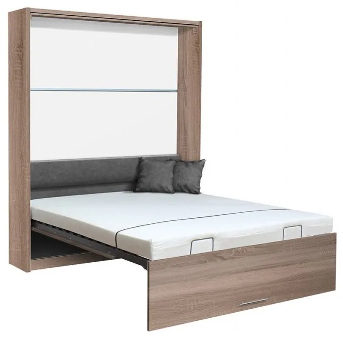 Sklápacia posteľ VS 3054 P - 200x180 cm farba lamina: antracit/biele dvere