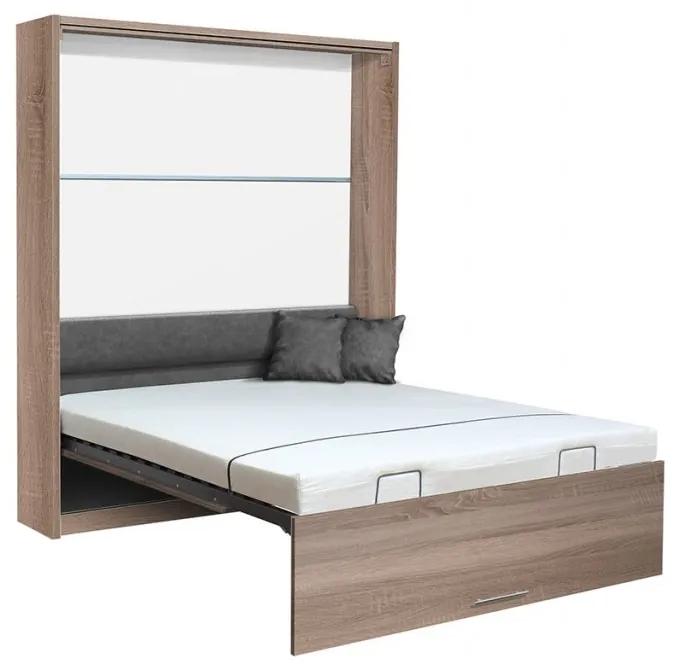 Sklápacia posteľ VS 3054 P - 200x180 cm farba lamina: dub sonoma svetlá/biele dvere
