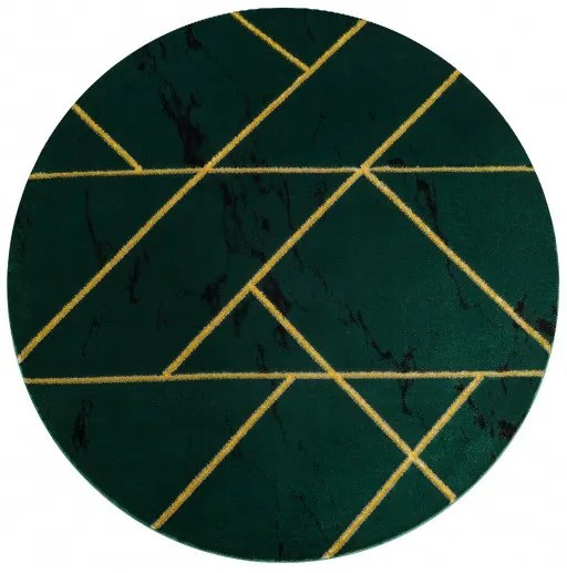 Kusový koberec Emerald geometric 1012 green and gold kruh, 160x160 (priemer) kruh, zelená, chodba / predsieň, Dywany Łuszczów