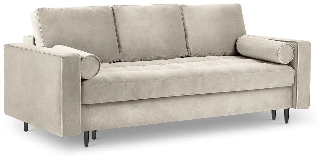 Rozkladacia zamatová pohovka s úložným priestorom Romeo 225 × 100 × 96 cm