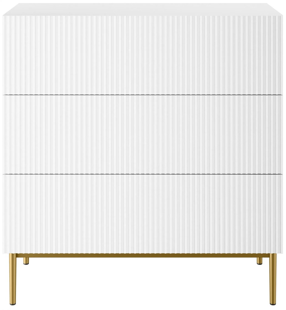 Komoda Nicole 100 cm - biely mat / zlatá