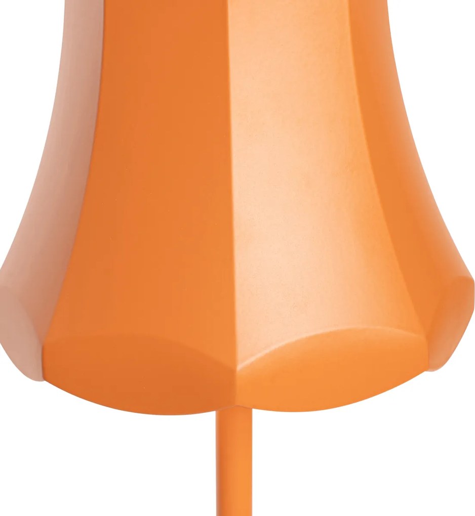Retro stolná lampa oranžová nabíjateľná IP44 - Granny