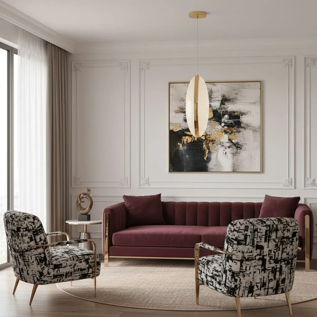 Toolight Toolight, LED závesné svietidlo, 7W, 4000K, 4500lm, G131-CP, zlatá, OSW-02605