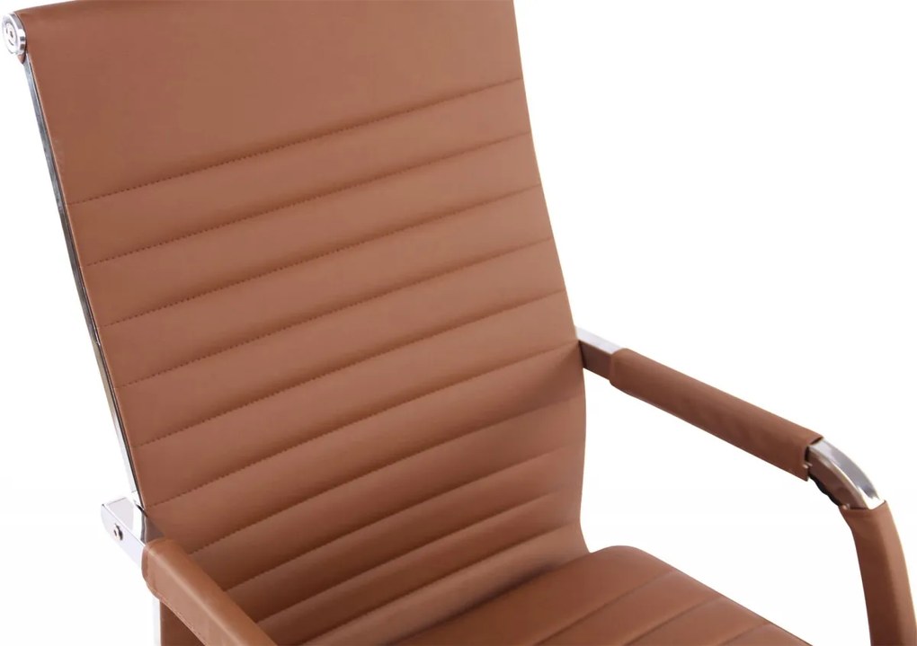 Design-Shop Kancelárska stolička Amadora - koženka - Svetlo Hnedá