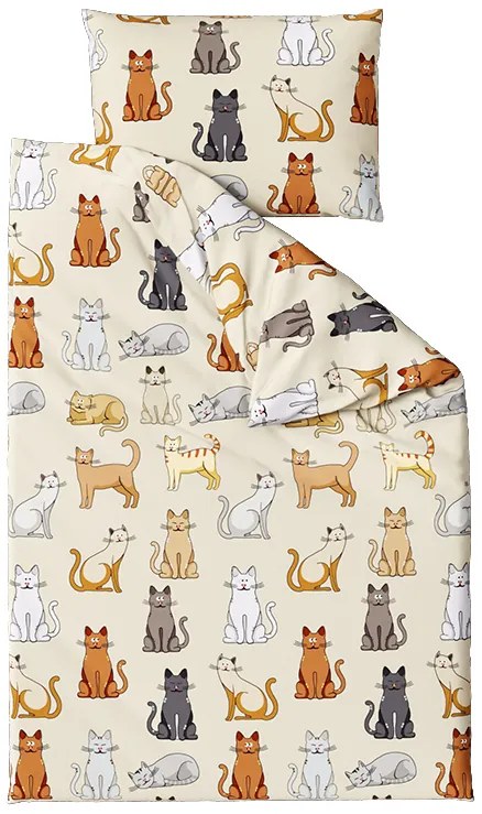Bavlnené obliečky COLORED CATS BLEND krémové Rozmer obliečky: 70 x 90 cm | 140 x 200 cm