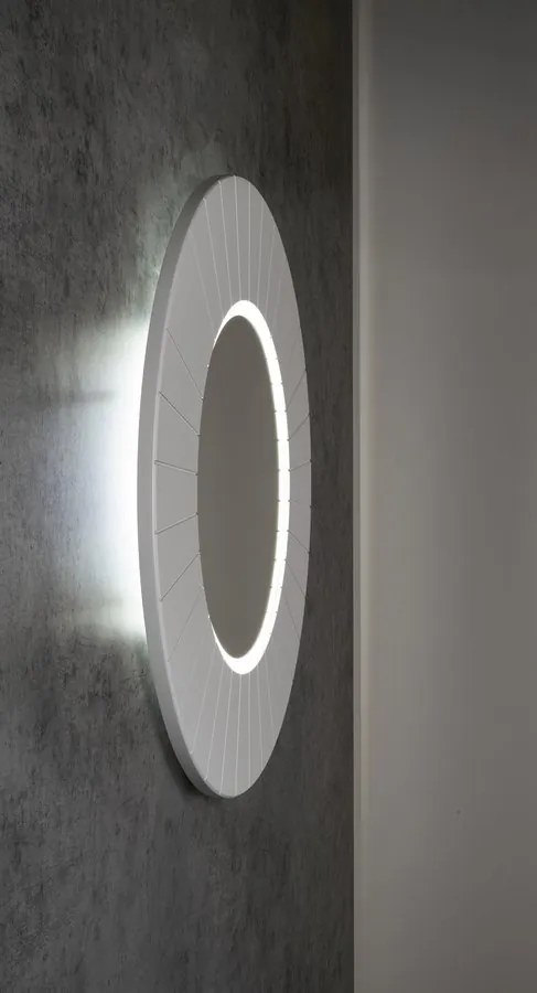 Sapho Sapho, LUMIRO STRIP guľaté zrkadlo s LED osvetlením v ráme, priemer 75cm, biela mat, LR750-3131S