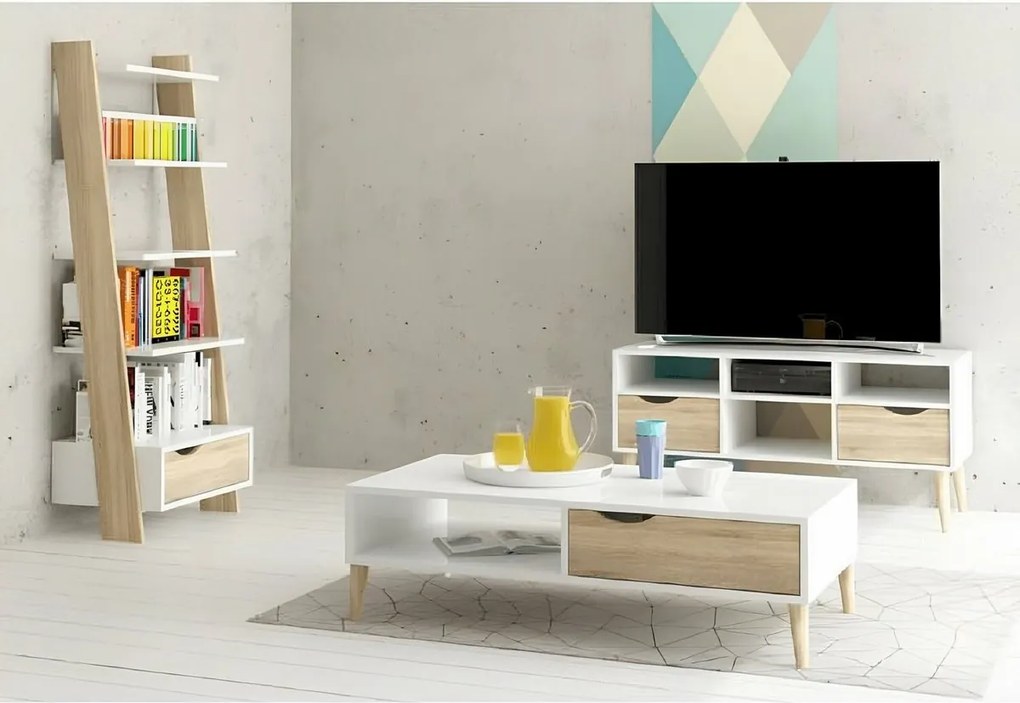 Televízny stolík OSLO 75391, biela