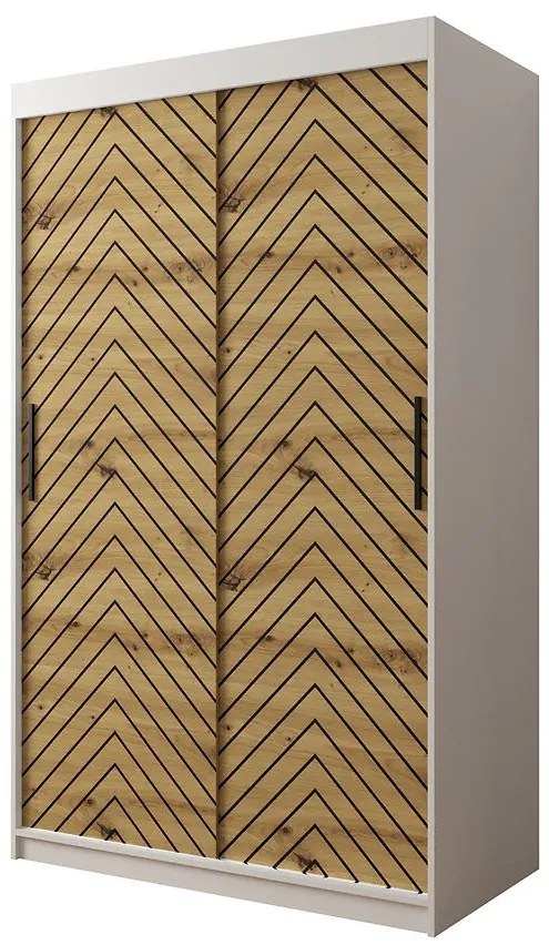 Skriňa Jodełka 1 120 biely/dub Artisan/čierna