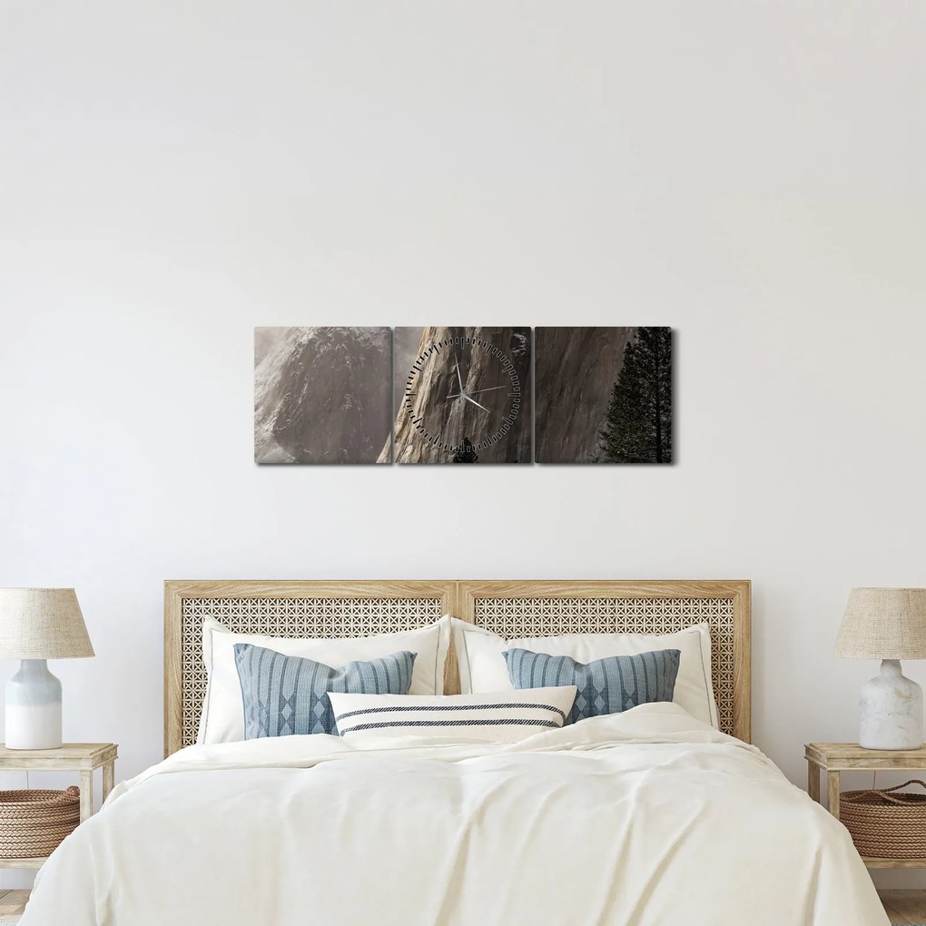 Obraz z údolia Yosemite národnej parku, USA (s hodinami) (90x30 cm)