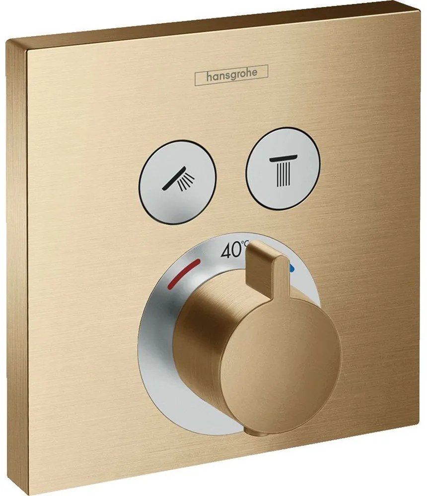 HANSGROHE ShowerSelect termostat pod omietku pre 2 spotrebiče, kartáčovaný bronz, 15763140