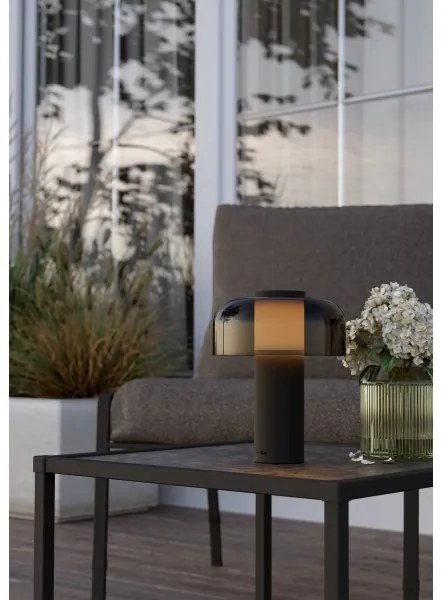 Eglo 900983 - LED Stmievateľná vonkajšia lampa PONENTE 2,25W/5V 5200mAh IP44 čierna