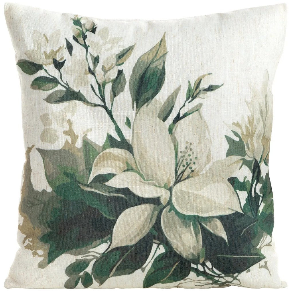 DEKORAČNÁ OBLIEČKA NA VANKÚŠ LEN53 45X45 CM KVETY