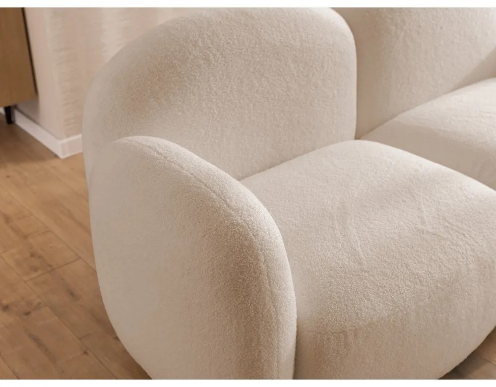 Svetlohnedá rohová pohovka z textílie buklé (pravý roh/s leňoškou) Orbit – Ropez