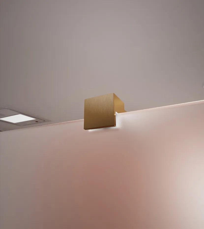 Erga Paris, sprchová zástena Walk-In 100x200 cm, 8mm sklo námraza, zlatý matný profil, ERG-V02-PARIS-100x200-FR-GB