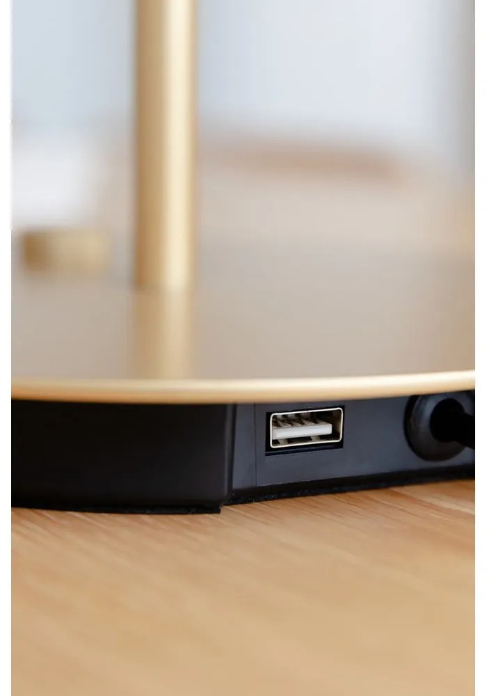 Antracitovosivá LED stmievateľná stolová lampa s kovovým tienidlom (výška 41,5 cm) Asteria Table – UMAGE