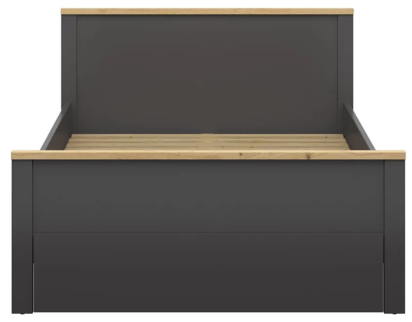 Manželská posteľ 140 cm BRW Hesen LOZ1S/140 (grafit + dub artisan). Akcia -18%. Vlastná spoľahlivá doprava až k Vám domov. 1062511