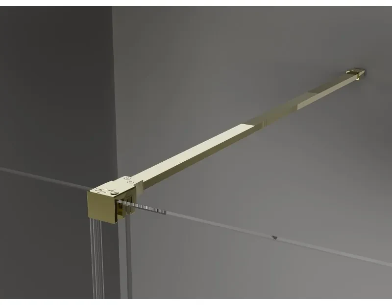 Mexen Velar, sprchový kút s posuvnými dverami 150 x 70 cm, 8mm šedé sklo, zlatá lesklá, 871-150-070-41-50